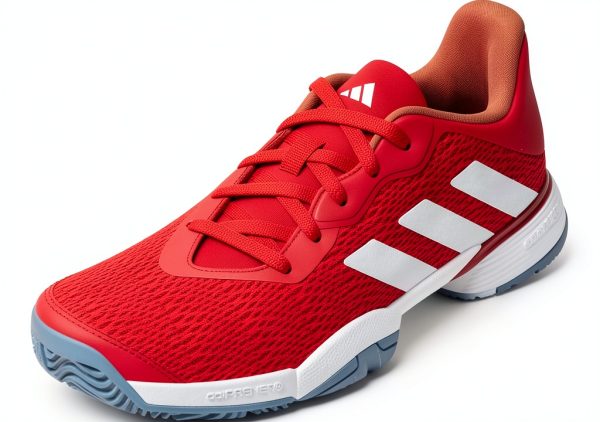 Adidas Junior Tennis Shoes Better Scarlet/White Perforated Size 2.5-1