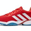 Adidas Junior Tennis Shoes Better Scarlet/White Perforated Size 2.5-2