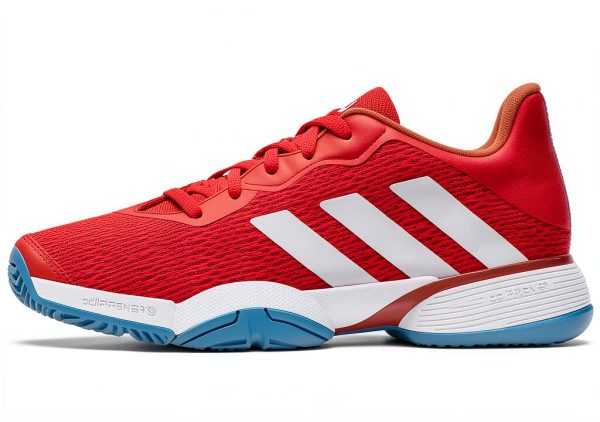 Adidas Junior Tennis Shoes Better Scarlet/White Perforated Size 2.5-2