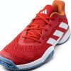 Adidas Junior Tennis Shoes Better Scarlet/White Perforated Size 2.5-0