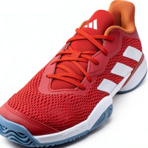 Adidas Junior Tennis Shoes Better Scarlet/White Perforated Size 2.5-0