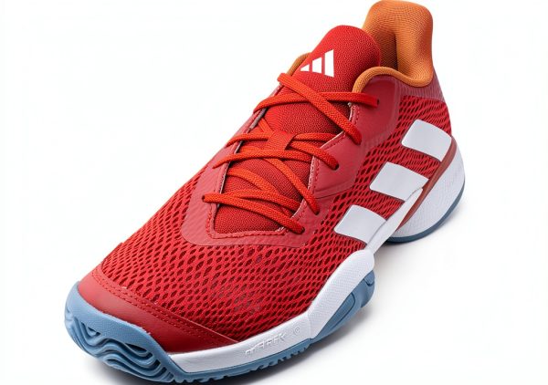 Adidas Junior Tennis Shoes Better Scarlet/White Perforated Size 2.5-0