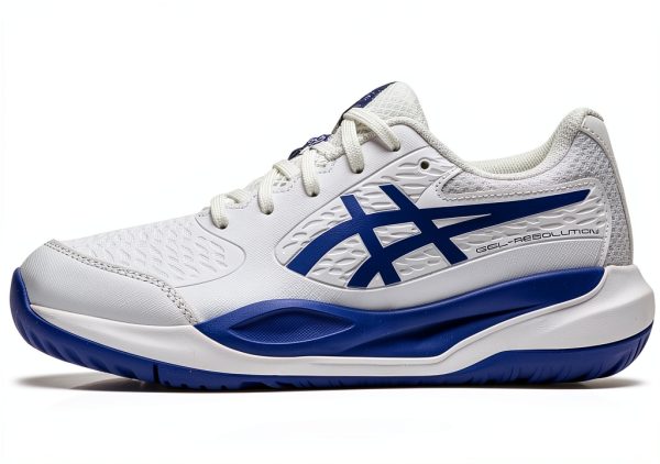 ASICS Kids Racquet Shoes with GEL Rearfoot Tech White Grey Blue 4BK-0