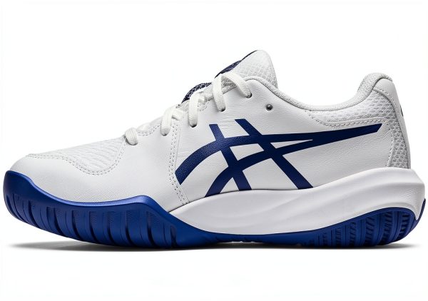 ASICS Kids Racquet Shoes with GEL Rearfoot Tech White Grey Blue 4BK-3