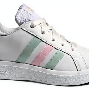 Adidas Kids Racquet Sport Shoes LKK25 White Crystal Jade Clear Pink-0