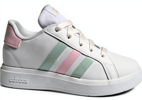 Adidas Kids Racquet Sport Shoes LKK25 White Crystal Jade Clear Pink-0