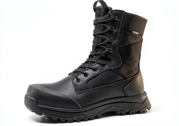 Tactical Boots for Men Lightweight Military Combat Work Boot Side Zipper Motorcycle Hiking Boots 8 Inches-0