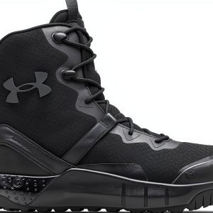 Under Armour mens Micro G Valsetz Zip Tactical Boots Black Leather-0