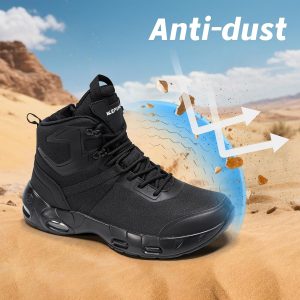 Military Tactical Boots Men Wide Waterproof 6 Inches Lightweight Durable Side-Zip Combat Boots Work Hiking Non Slip Boots-1