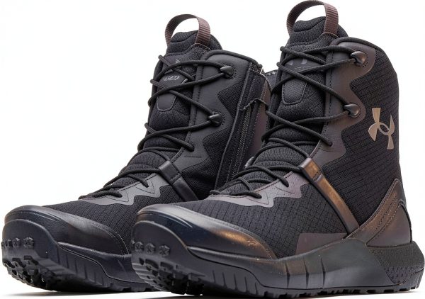 Under Armour mens Micro G Valsetz Zip Tactical Boots Black Leather-1