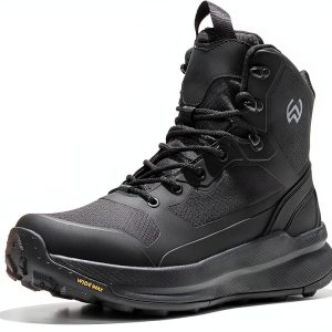 Men's Lightweight Military Tactical Boots Non-Slip Work Boots For Men Comfortable All Day Waterproof Hiking Boots Side Zipper Black Boot Shoes Mens Botas de trabajo para hombres-0