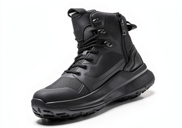 Men's Lightweight Military Tactical Boots Non-Slip Work Boots For Men Comfortable All Day Waterproof Hiking Boots Side Zipper Black Boot Shoes Mens Botas de trabajo para hombres-1