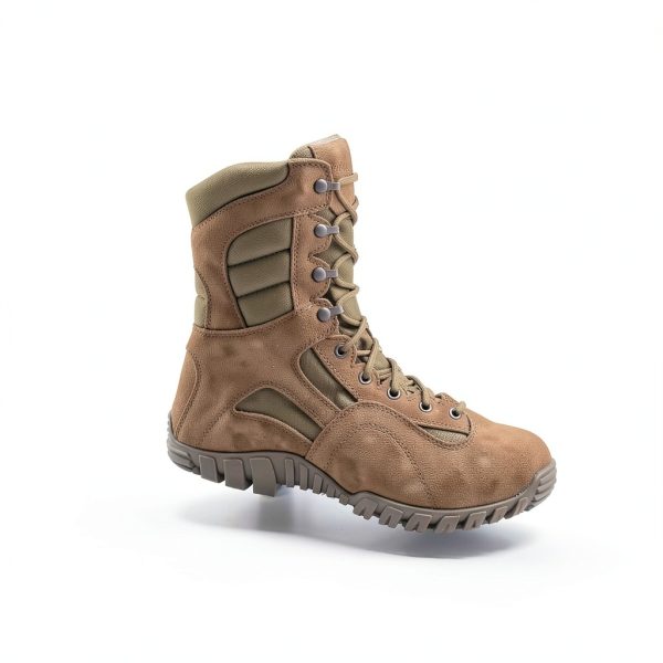 Belleville Khyber TR550 8" Combat Boots for Men - Lightweight, Hot Weather, Multi-Terrain Military Boots - Army OCP ACU - Coyote Brown Leather & Nylon with Vibram Traction Outsole-4