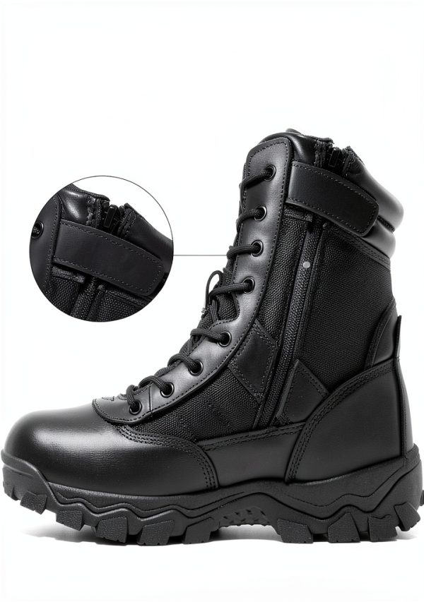 NORTIV 8 Men's Tactical Military Work Boots Side Zipper Outdoor Motorcycle Combat Boots 8 Inches 2.0 Trooper-pro-1