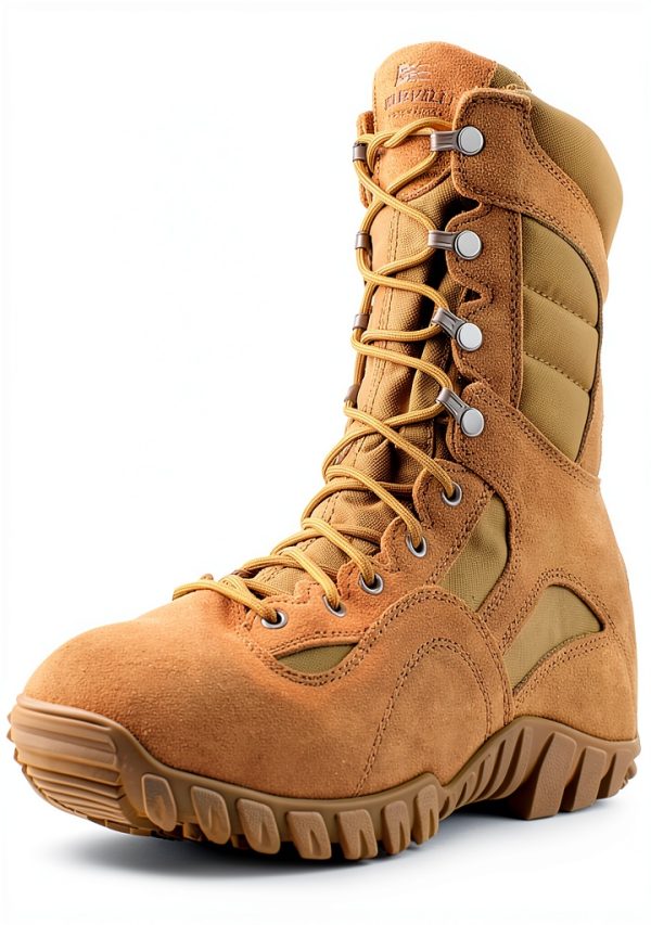 Belleville Khyber TR550 8" Combat Boots for Men - Lightweight, Hot Weather, Multi-Terrain Military Boots - Army OCP ACU - Coyote Brown Leather & Nylon with Vibram Traction Outsole-0