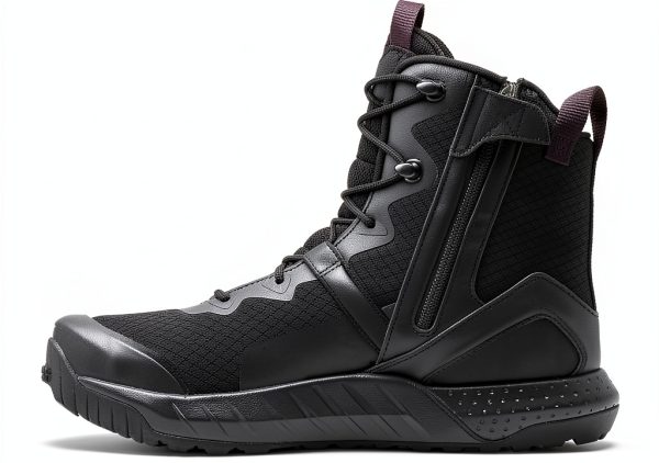 Under Armour mens Micro G Valsetz Zip Tactical Boots Black Leather-4