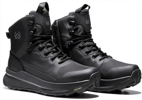 Men's Lightweight Military Tactical Boots Non-Slip Work Boots For Men Comfortable All Day Waterproof Hiking Boots Side Zipper Black Boot Shoes Mens Botas de trabajo para hombres-6