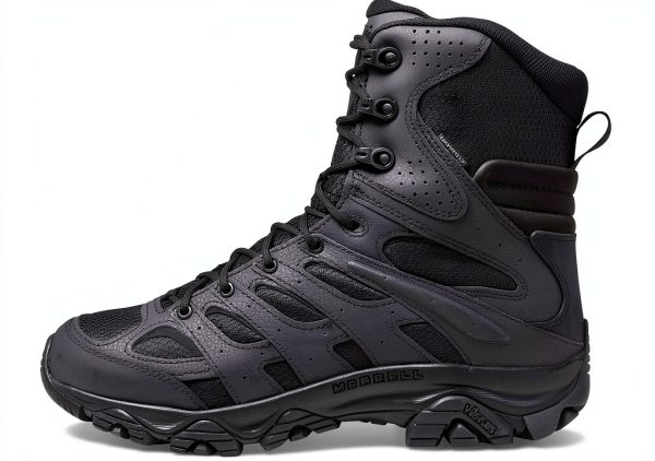 Merrell Mens Moab 3 8” Zip Tactical Waterproof Boots Black-3