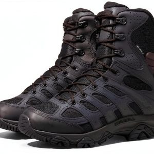 Merrell Mens Moab 3 8” Zip Tactical Waterproof Boots Black-0