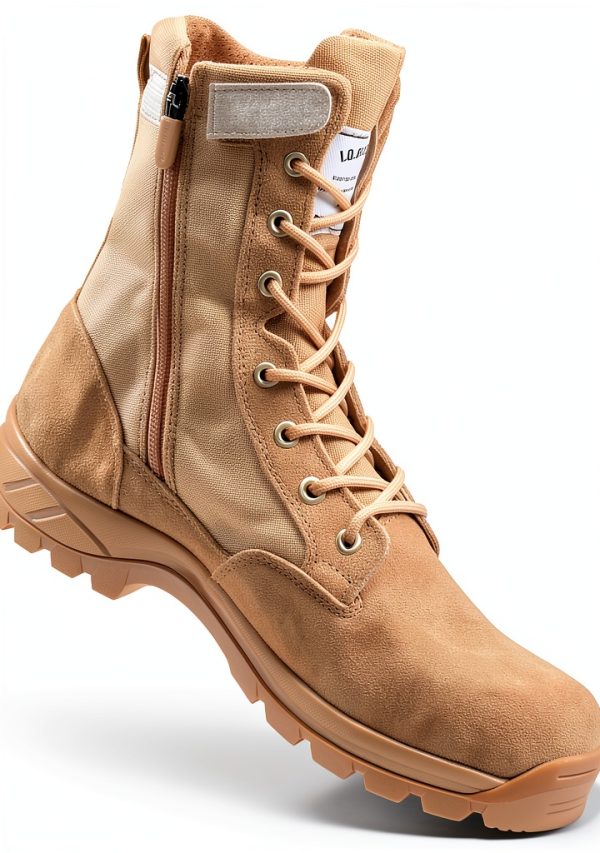 Men's Military Tactical Work Boots IODSON 8 Inch Zipper Punctureproof-0