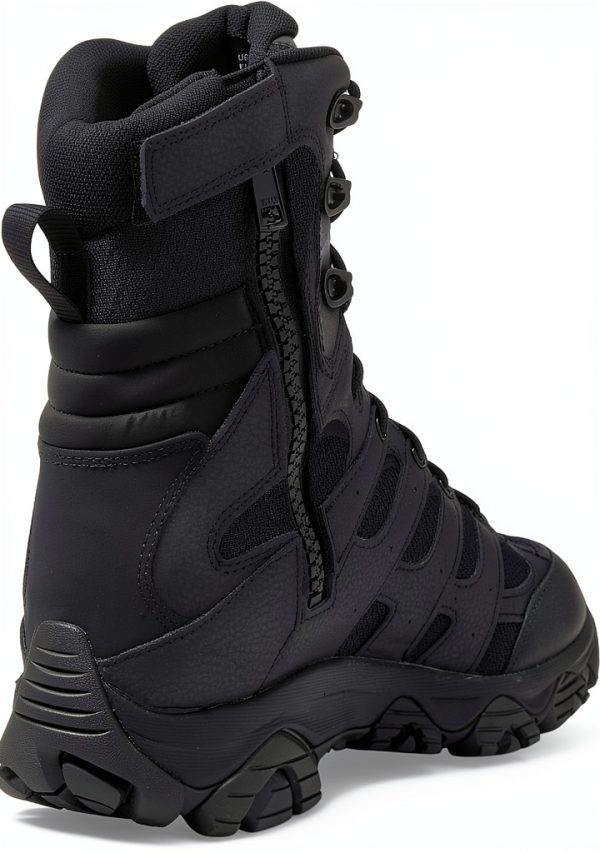 Merrell Mens Moab 3 8” Zip Tactical Waterproof Boots Black-4