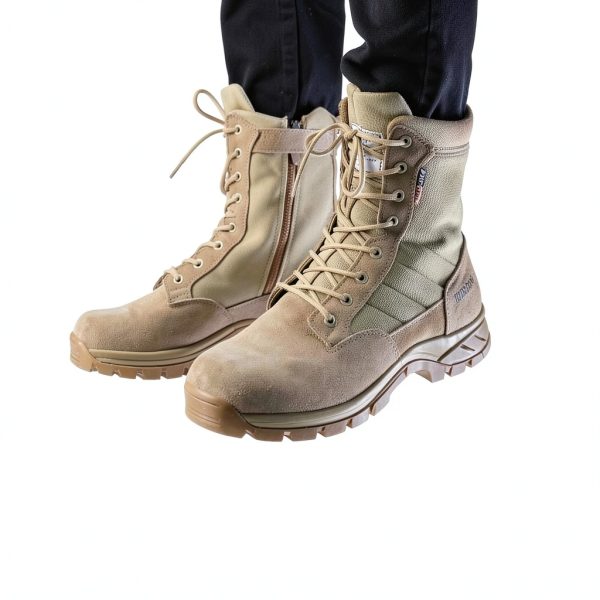 Men's Military Tactical Work Boots IODSON 8 Inch Zipper Punctureproof-3